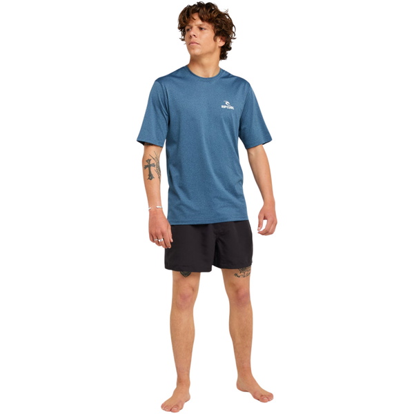 2026 Rip Curl Mens Stack UPF Short Sleeve Rash Vest 167MRV - Navy Marle